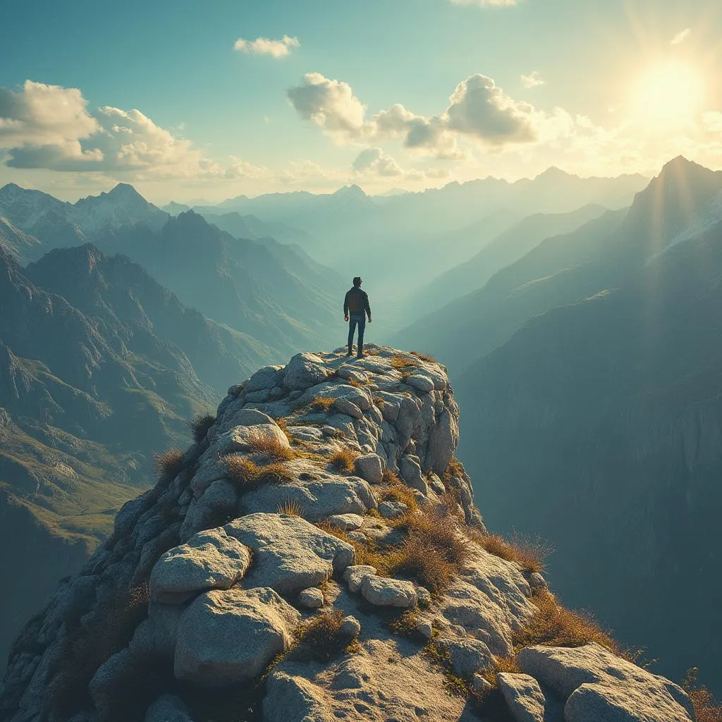 Paysage inspirant symbolisant la vision future